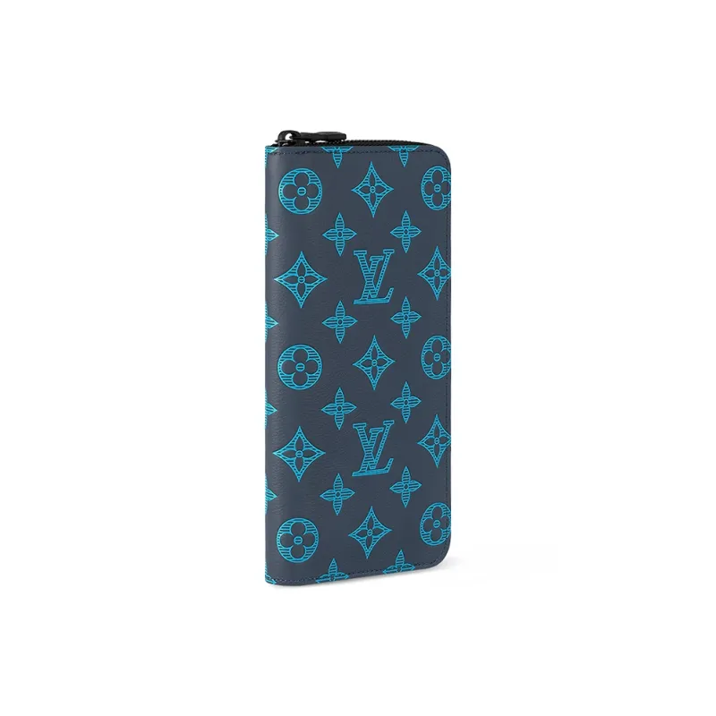 LOUIS VUITTON Zippy Cow Leather Wallet Men's Dark Blue-1