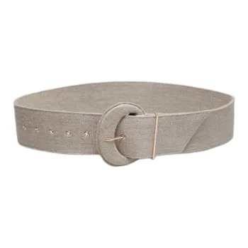 Other Stories Linen Belt Women's Beige Width 6CM