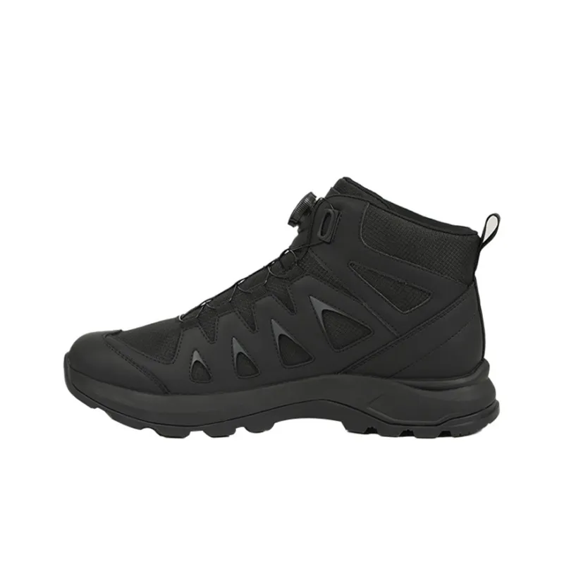Jihua Anti Slip Wear Resistant Mid Top Trekking Shoes Men's Black-0