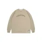 Khaki Basic Curved Letter Long-Sleeved