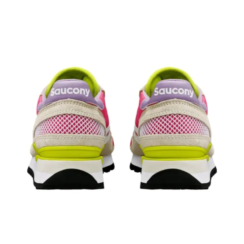 Saucony Shadow Original Anti Slip Wear Resistant Low Top Casual Running Shoes Women's Beige Pink-4