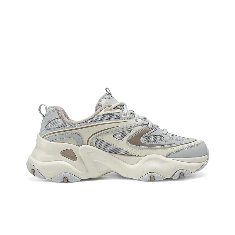 Skechers Cushioning Wear Resistant Low Top Casual Shoes Women's Light Gray-3