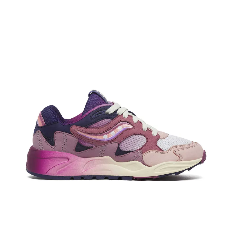 Saucony Grid Shadow 2 Shock Absorbers With Slip Resistant Features Low Top Running Shoes Unisex Purple-1