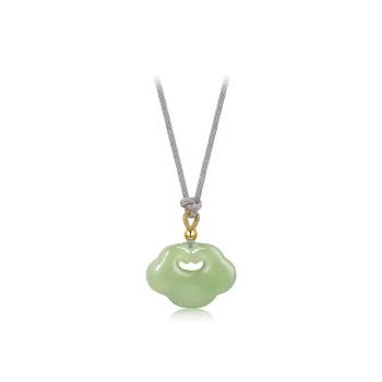 Bermuda Eyes Necklaces Pale Greenish White Jade Women's