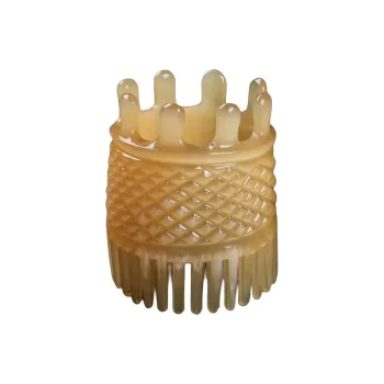 Cow Daddy Horn-Shaped Crown Cylinder Comb Head Massage For Meridian Flow