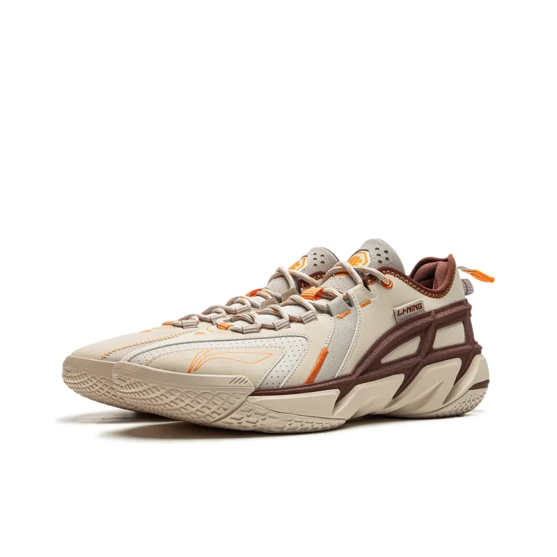 LiNing Anti Wool 4.5 Cushioning Anti Slip And Wear Resistant Low Top Basketball Shoes Men's Beige Coffee-2