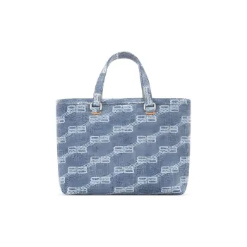 Balenciaga Denim Tote Bag, Shopping Bag, Portable Crossbody Bag, Shoulder Bag Mini Women's Light Blue