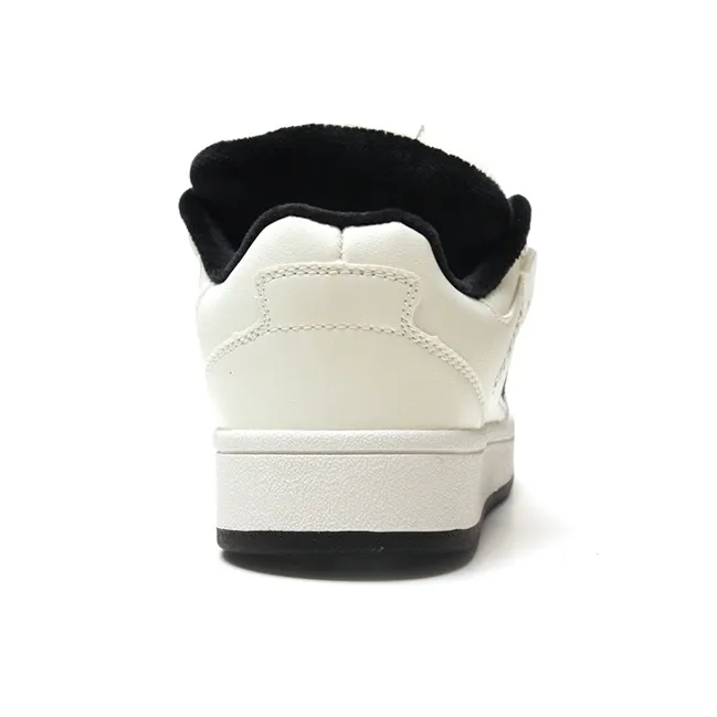 STUR YSN Warm And Wear Resistant Low Top Skateboard Shoes Unisex White Black-4