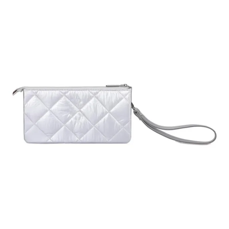 JUZI Polyethylene Leather Wrist Bags Clutches Women's Gray-2