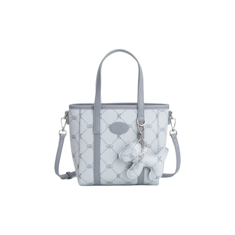 MARKANGARO Synthetic Leather Basket Bag Regular Women's Fresh Look Cream Pink/Glacier Lake Blue-10