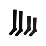 [2 Pack]Stress Relief over-The-Knee Socks+Calf Socks Black