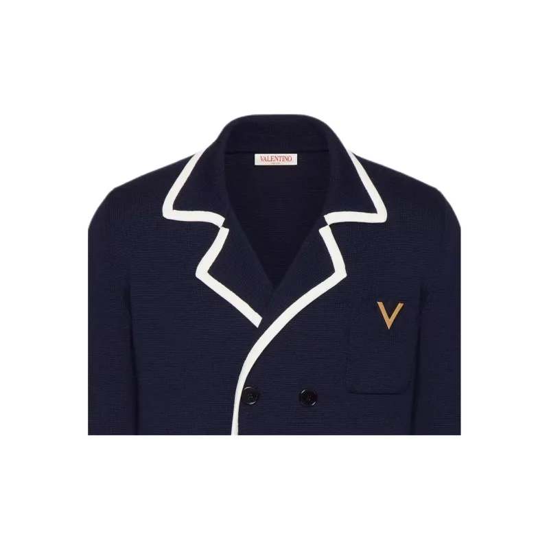 Valentino VGold Double Breasted Straight Hem Jacket-6
