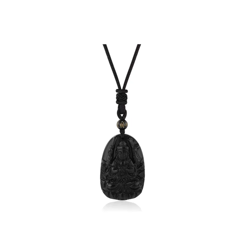 CHINA GOLD Obsidian Necklaces Unisex-0