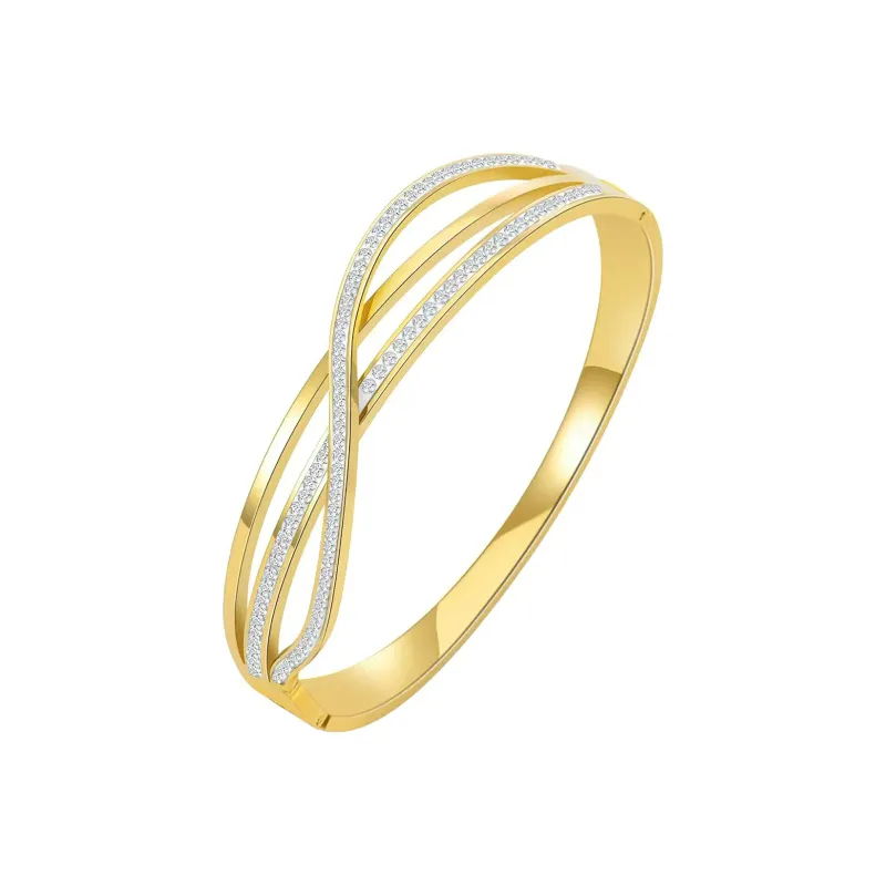 Listen To The Flowers Bloom Titanium Steel Bangles Women's-0