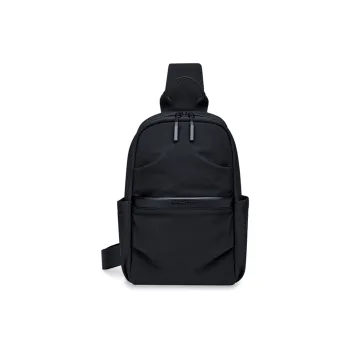 WilliamPOLO Fabric Shoulder Bag Crossbody Bag Biker Bag Sling Bags Regular Men's Black