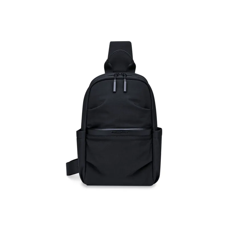 WilliamPOLO Fabric Shoulder Bag Crossbody Bag Biker Bag Sling Bags Regular Men's Black-0