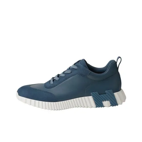 HERMES Bouncing Low-Top Casual Shoes Men's Blue