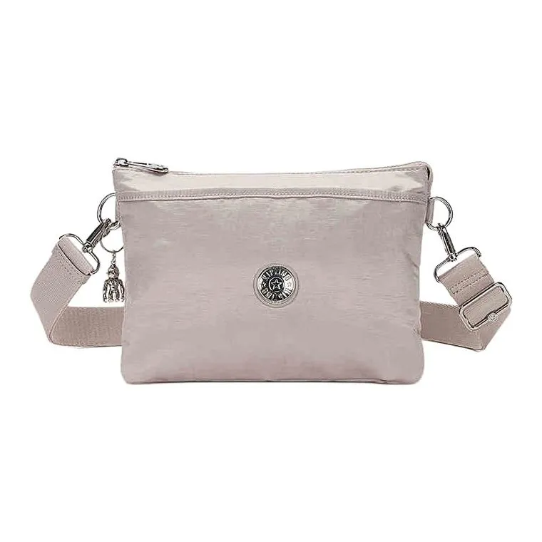 Kipling Polyester Shoulder Bag Crossbody Bag Small Size Women's Dilute Blue/Pink Print/Soft Silver-0