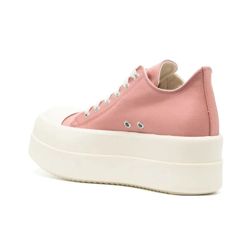 Rick Owens DRKSHDW Lido Double Bumper Low Top Canvas Shoes Women's Pink-3