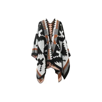 Narandu Polyester Shawls Women's Black Gray