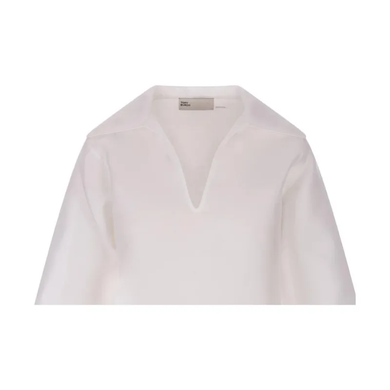 TORY BURCH V Neck Long Sleeved Blouse-2