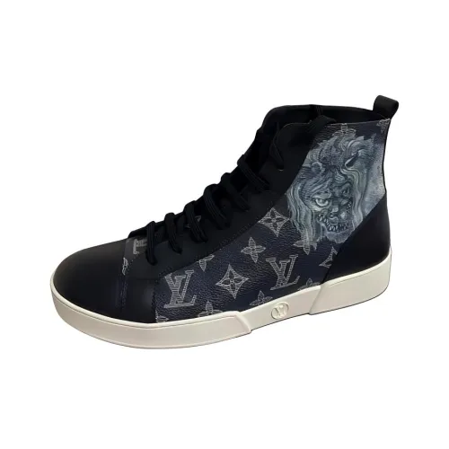 LOUIS VUITTON High-Top Skateboard Shoes Men's Black