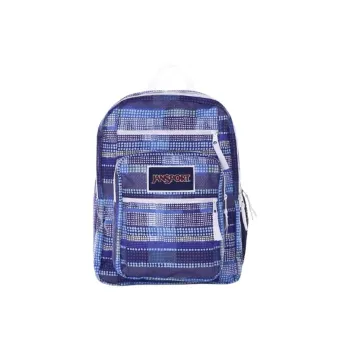 JanSport Polyester Backpack Medium Size Unisex Blue Polka Dots/Coral Red