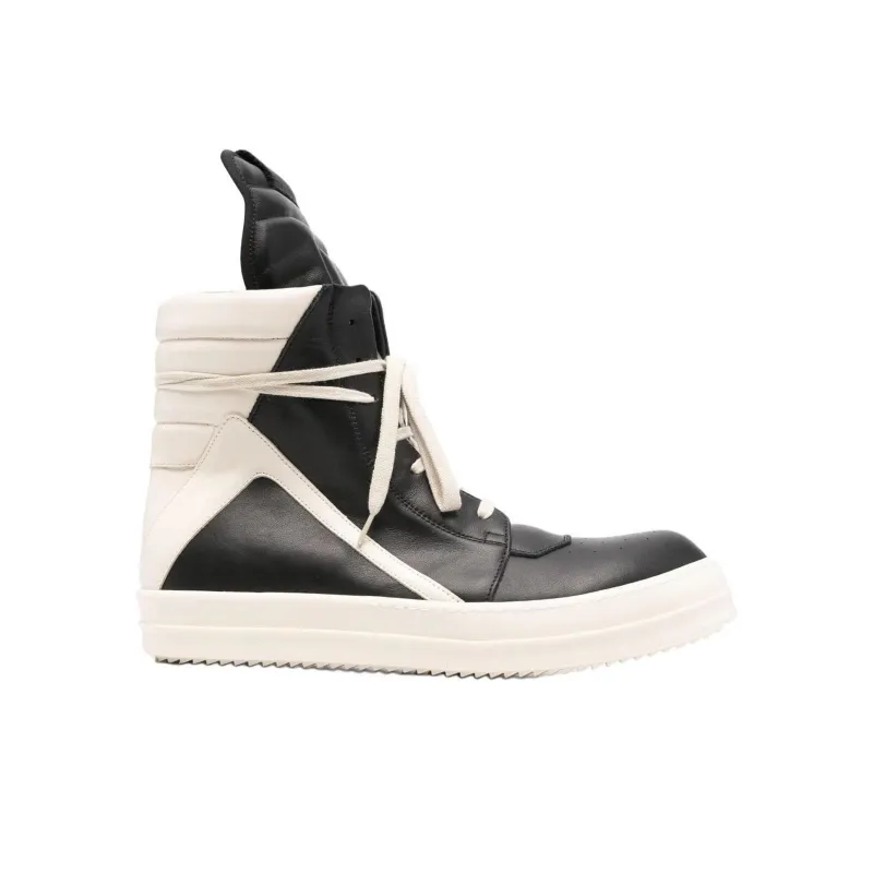 RICK OWENS/RO High Top Skateboard Shoes Men's Black White-1