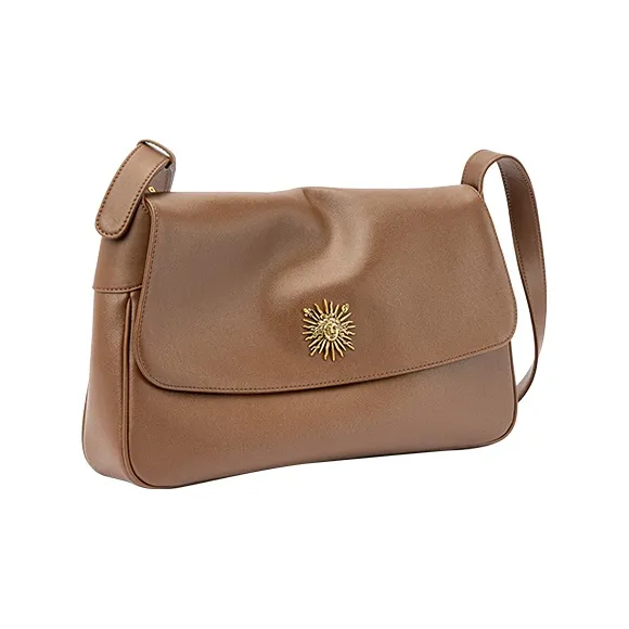 VANESSA HOGAN Cow Leather Kosa Bag Shoulder Bag Large Size Women's Brown/Black/Ecru-2