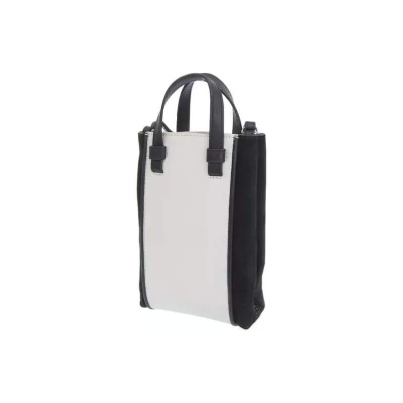 Furla Miastella Leather Handbag, Shoulder Bag, Crossbody Bag Mini Women's White & Black-1