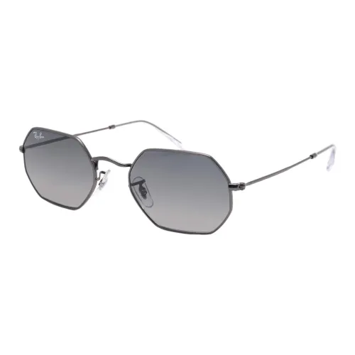 RayBan Metal Irregular Shape Sunglasses Unisex Gray