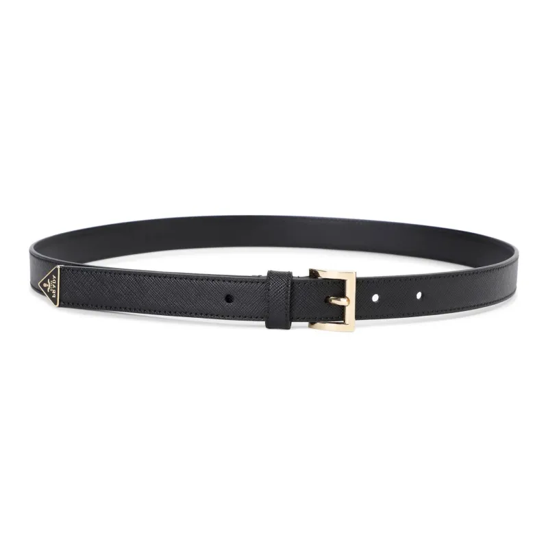 PRADA Saffiano Logo Engraved Belt-1