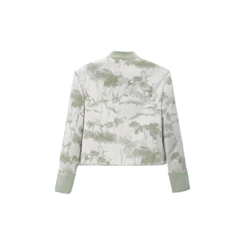 Fstudio Cropped Coats Women's Green-1