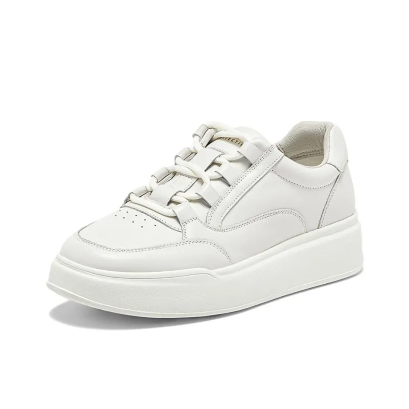 BATA Low Top Skateboard Shoes Women's White-1