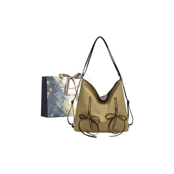 Iman's House PU Backpack Women's Pea Green/Coffee