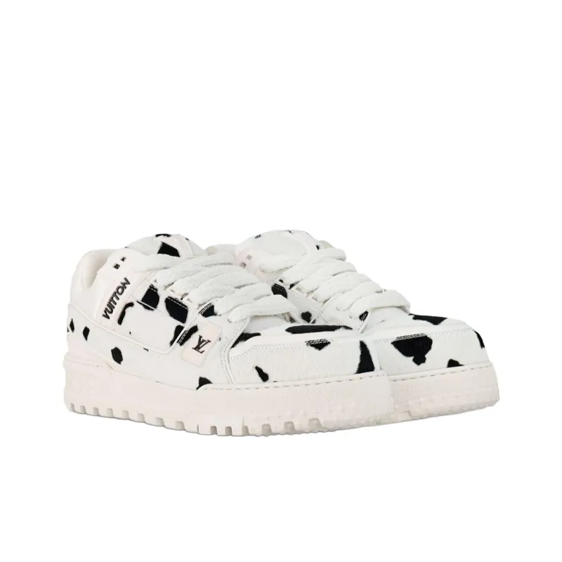 LOUIS VUITTON Trainer Maxi 2025 Spring Men's Collection Low-Top Casual Shoes Men's Black White-2