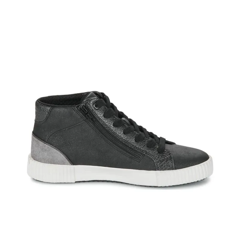 GEOX Mid Top Skateboard Shoes Women's Black Gray-1