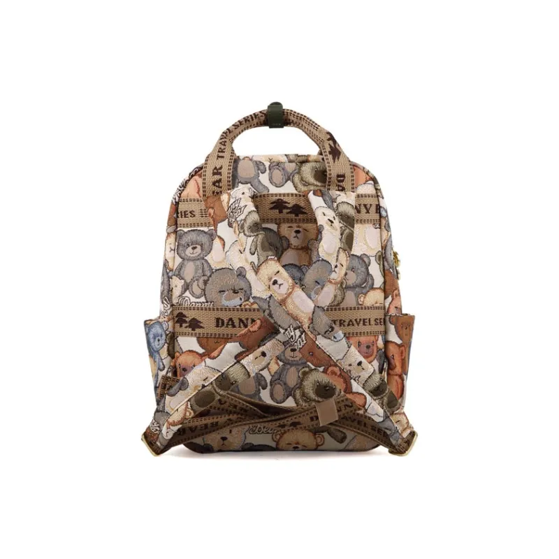 DANNYBEARJEANS Fabric Carry Backpack Regular Unisex Sile Bear Green-2