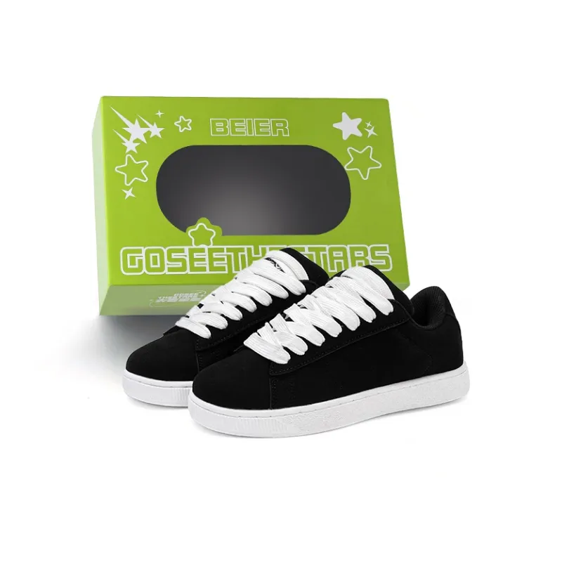 BEIER Trendy Individual Casual Slip Resistant Low Top Skateboard Shoes Unisex Gift Box Set-0