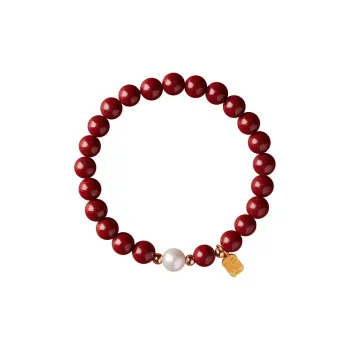 Bubble Scallops Reconstructed Cinnabar Bracelets Unisex