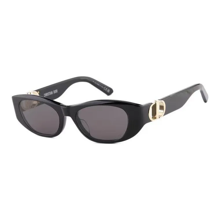 DIOR Plate Frame Oval Sunglasses Women's Black-0