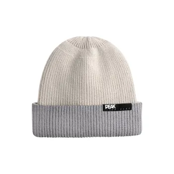 PEAK Acrylic Beanies Trendy Fashion Reversible Wear Unisex Heather Gray
