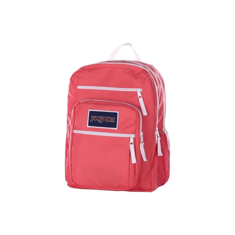 JanSport Polyester Backpack Medium Size Unisex Blue Polka Dots/Coral Red-6