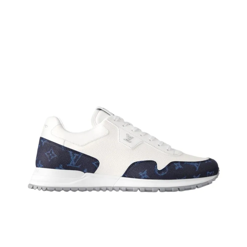 LOUIS VUITTON Run Away 2025 Early Spring Men's Collection Low Top Casual Shoes Men's White & Blue Monogram-1