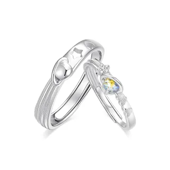 KADER Star Wish Series 925 Sterling Silver Rings Unisex Silver Gift Girlfriend