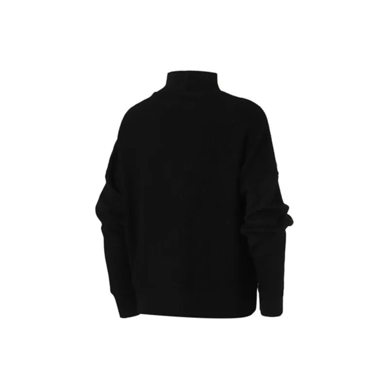 Converse Sweater Knit Mock Neck Knitwear Women's Black-1