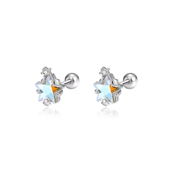 Seven Seven Silver Jewelry S999 Fine Silver Stud Earrings Unisex Silver