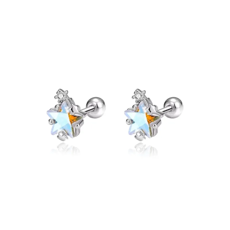 Seven Seven Silver Jewelry S999 Fine Silver Stud Earrings Unisex Silver-0