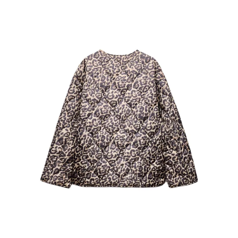 ZARA Puffer Jacket Women's Leopard Print-1