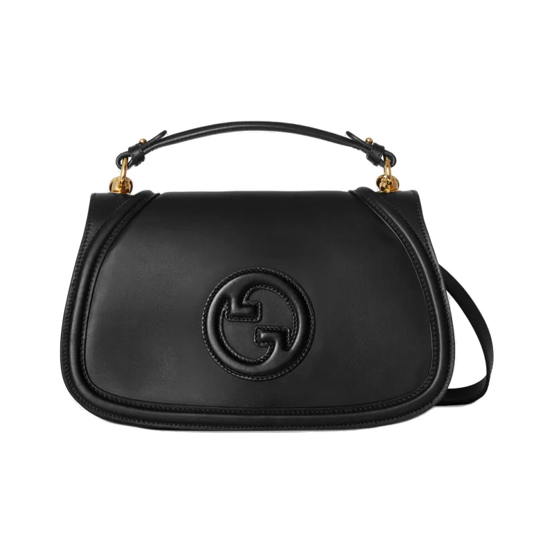 GUCCI Blondie Leather Shoulder Bag, Crossbody Bag, Handbag Medium Size Women's Black-0